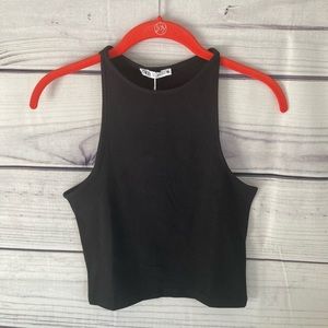 Zara Black Cropped Halter Top